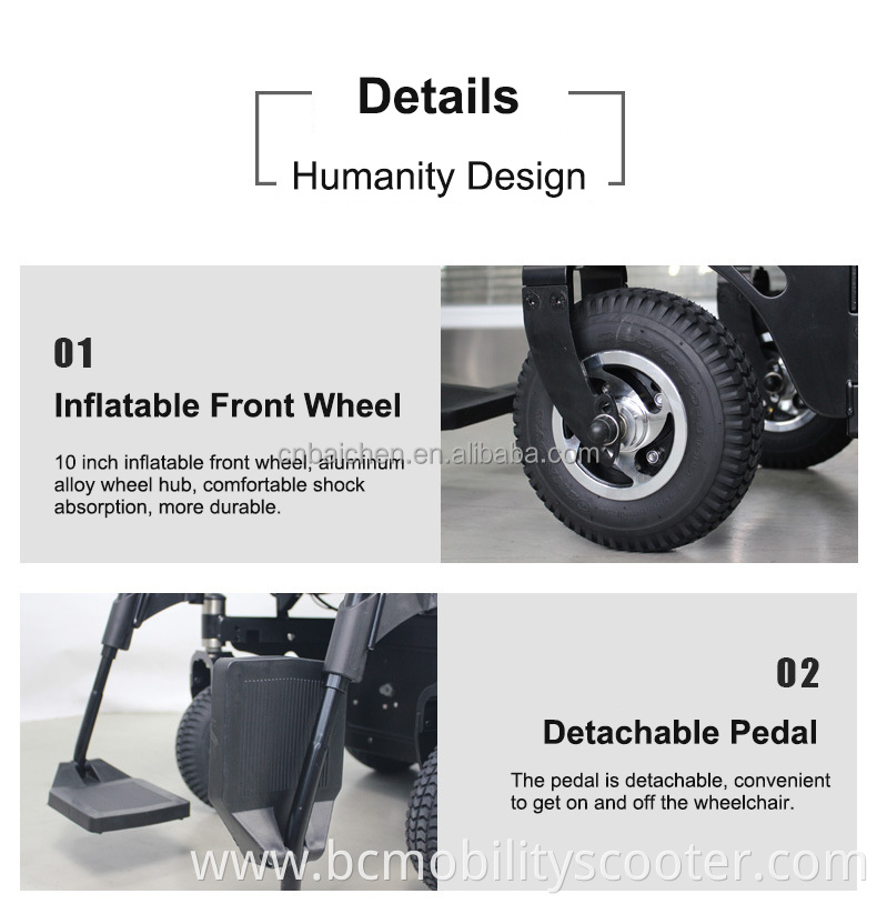 Heavy Duty Off Road Durable Strong Powerful Folding Electric Conversion Kit Manual Wheelchair